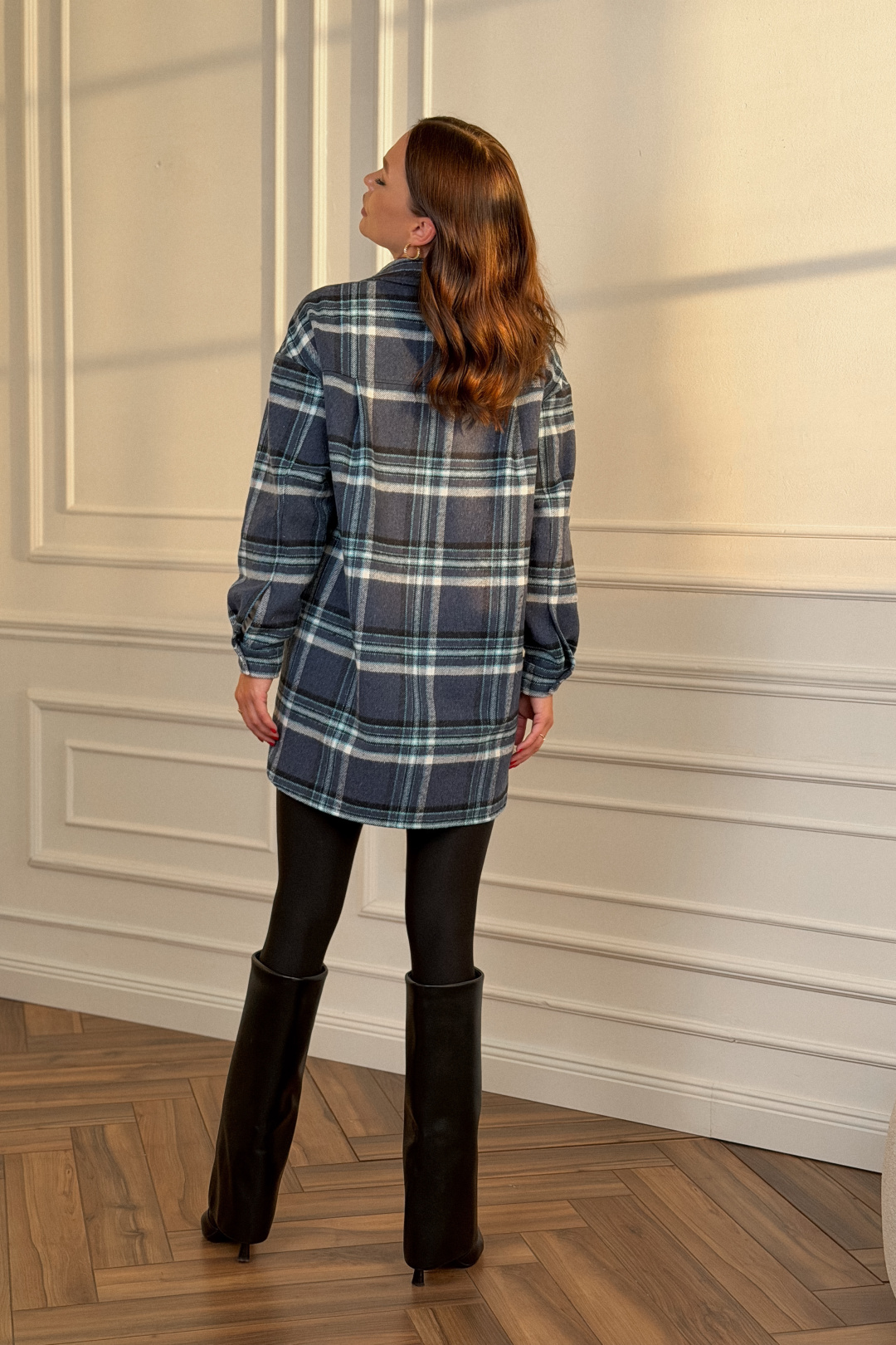 Рубашка DilanaVIP 2127 голубая клетка