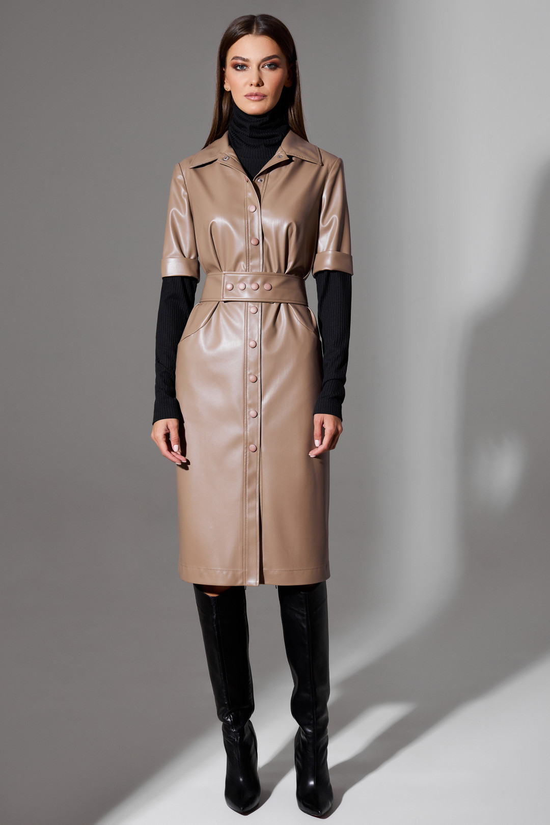 Платье DiLiaFashion 0671 Бежевый