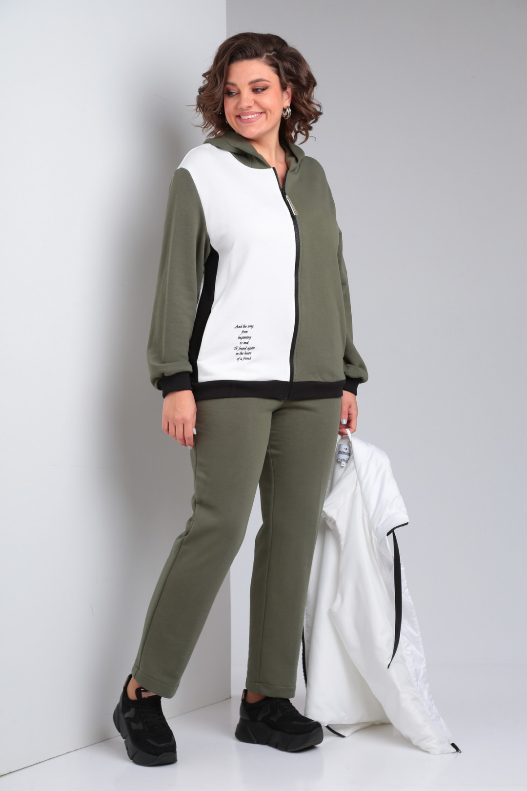 Костюм Diomant 1940 олива-белый - фото 4