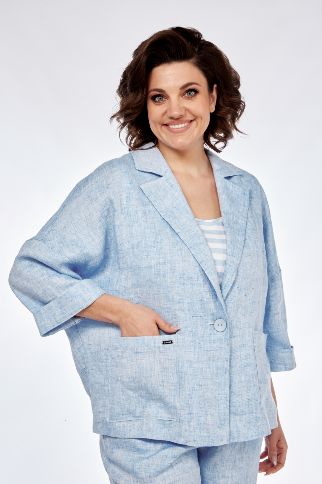 Костюм Diomant 1963 голубой лен - фото 4