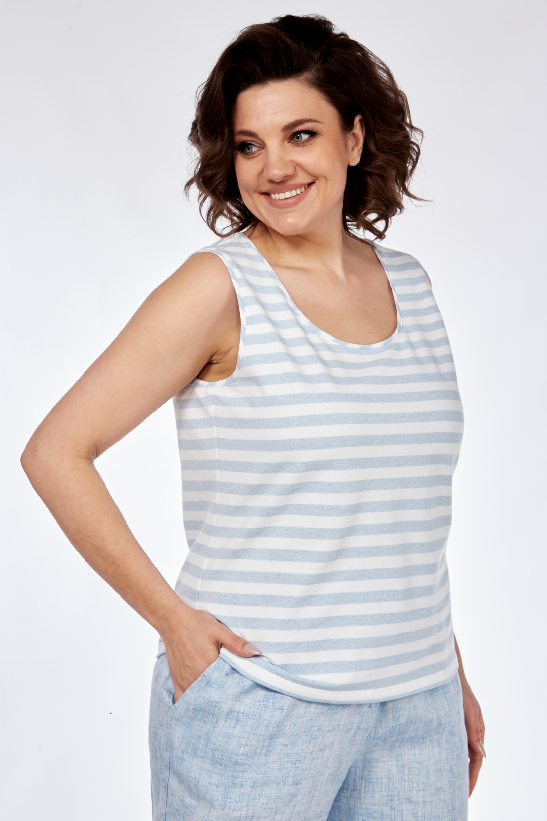 Костюм Diomant 1963 голубой лен - фото 5