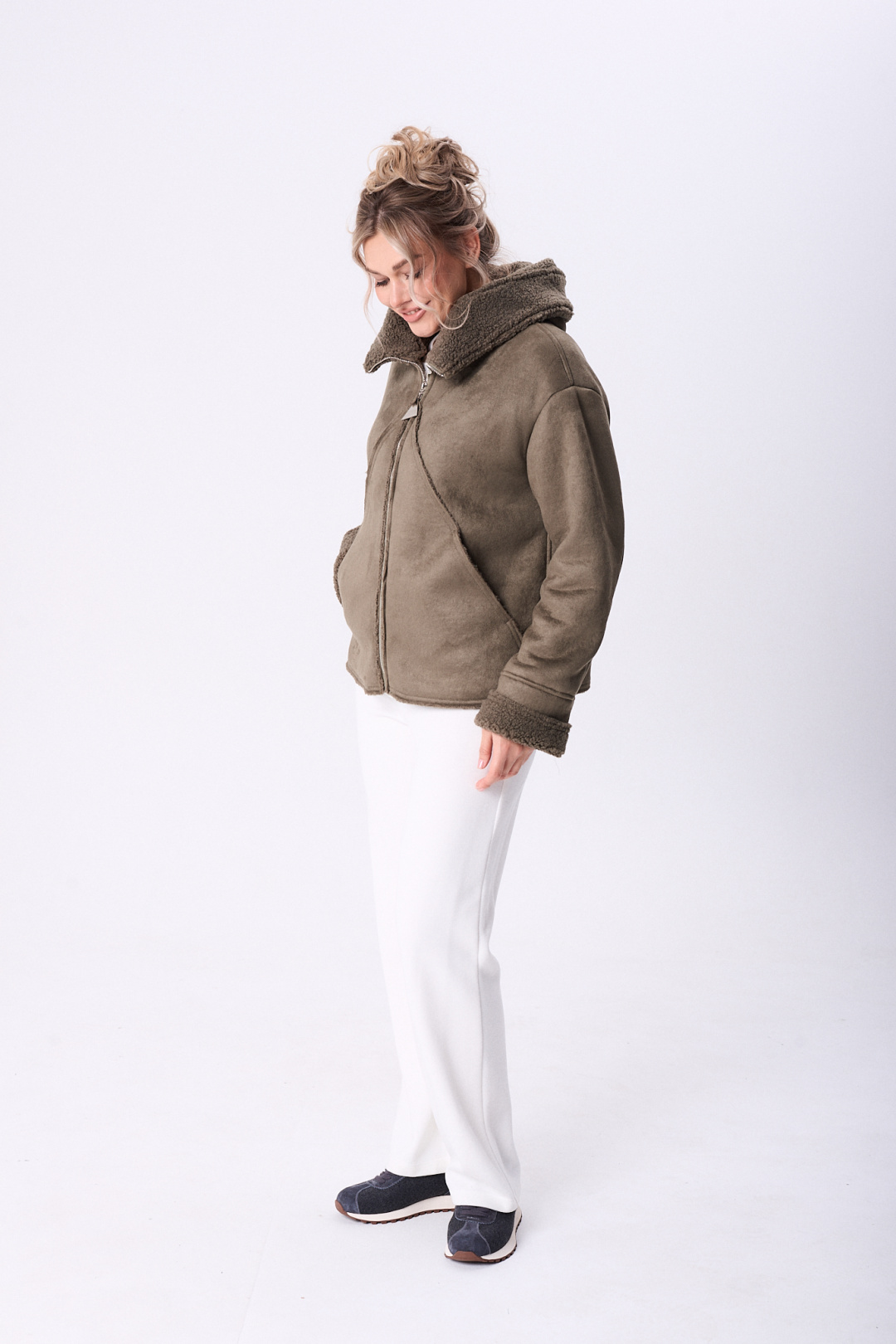 Дубленка Diomant 2121 олива - фото 3