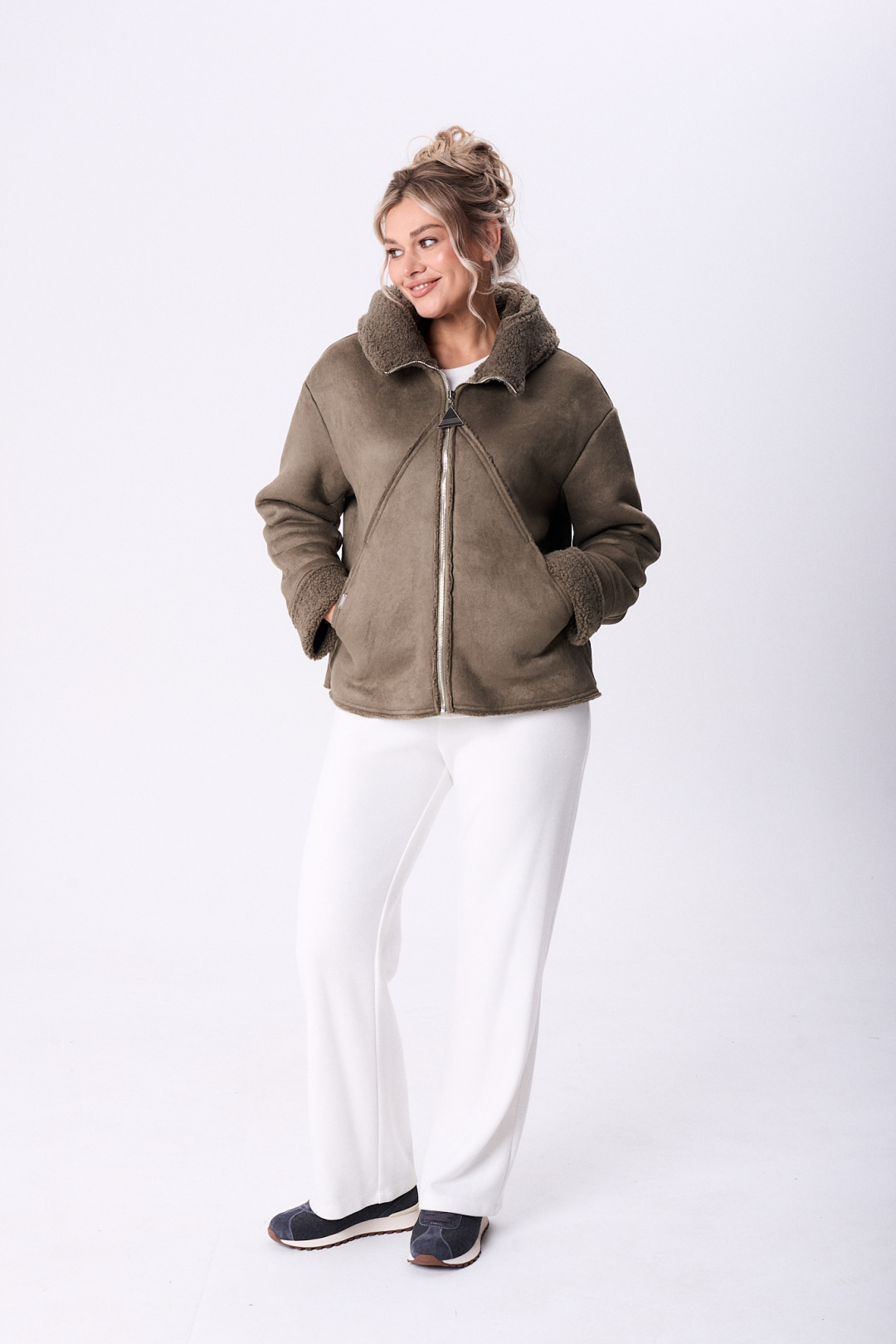 Дубленка Diomant 2121 олива - фото 4