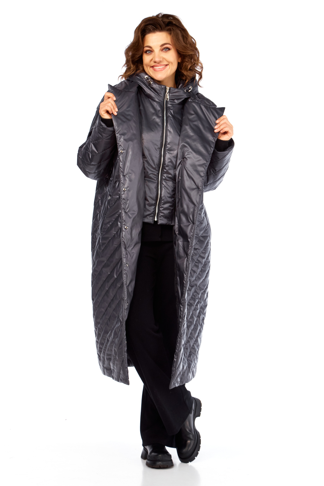 Пальто Diomant 2131 графит - фото 5