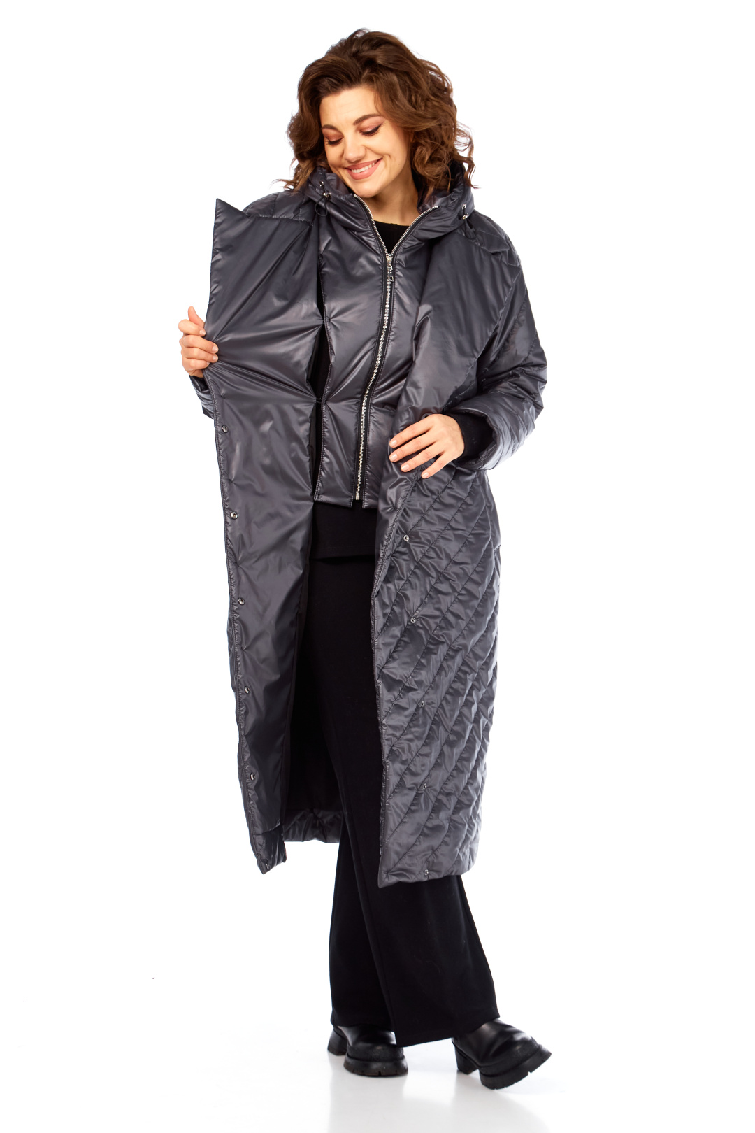 Пальто Diomant 2131 графит - фото 6