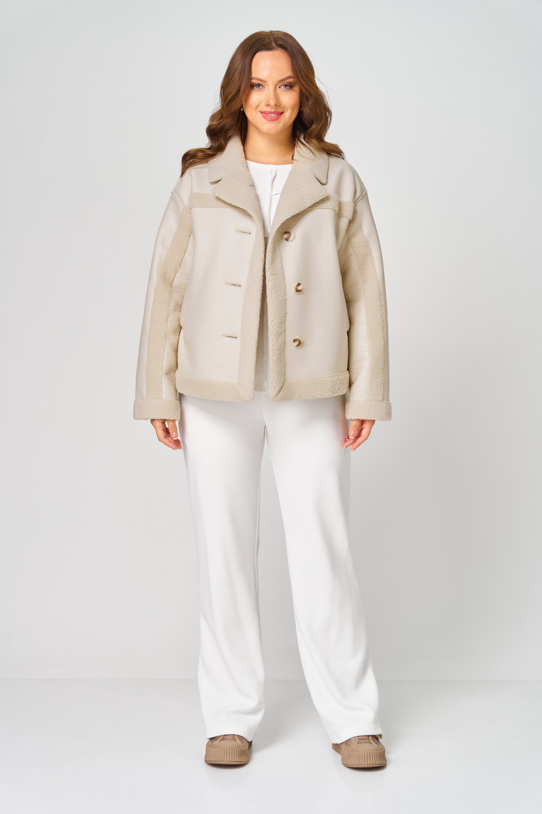 Дубленка Diomant 2138 бежевый - фото 1