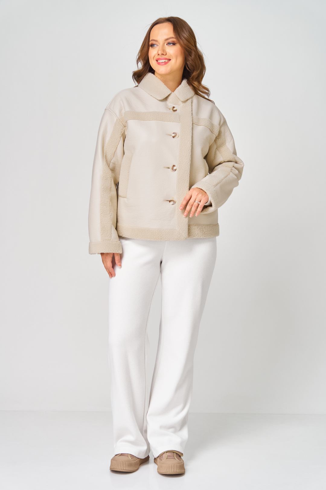 Дубленка Diomant 2138 бежевый - фото 4