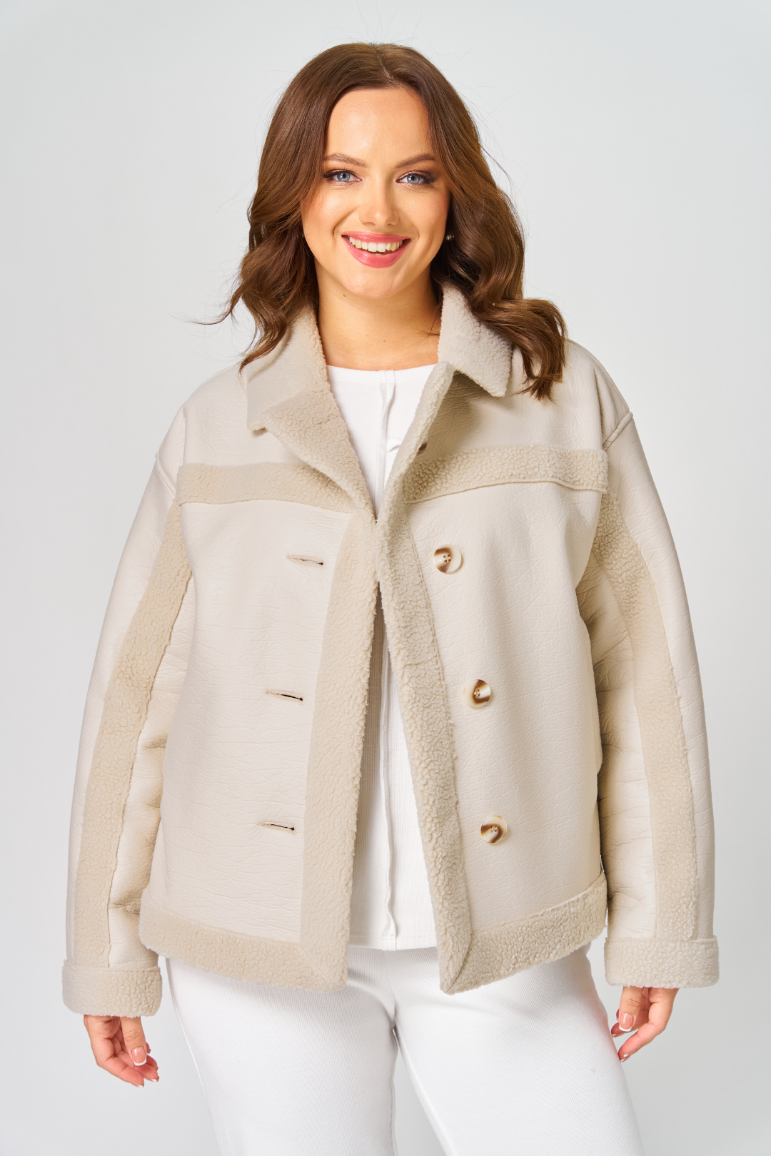 Дубленка Diomant 2138 бежевый - фото 6