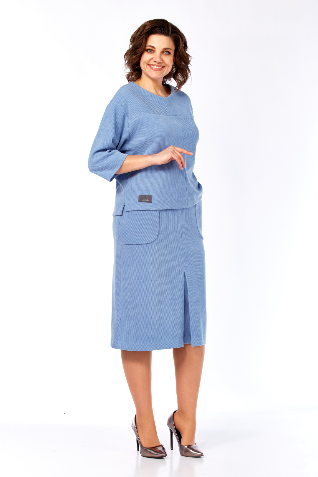 Костюм Элль-стиль 2141-3 голубой - фото 5