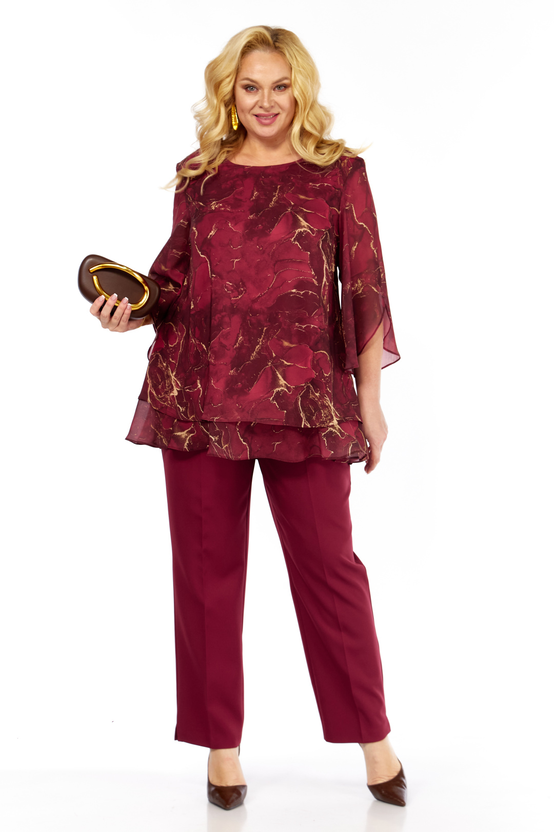 Блузка Элль-стиль 2213/10 а винный - фото 2