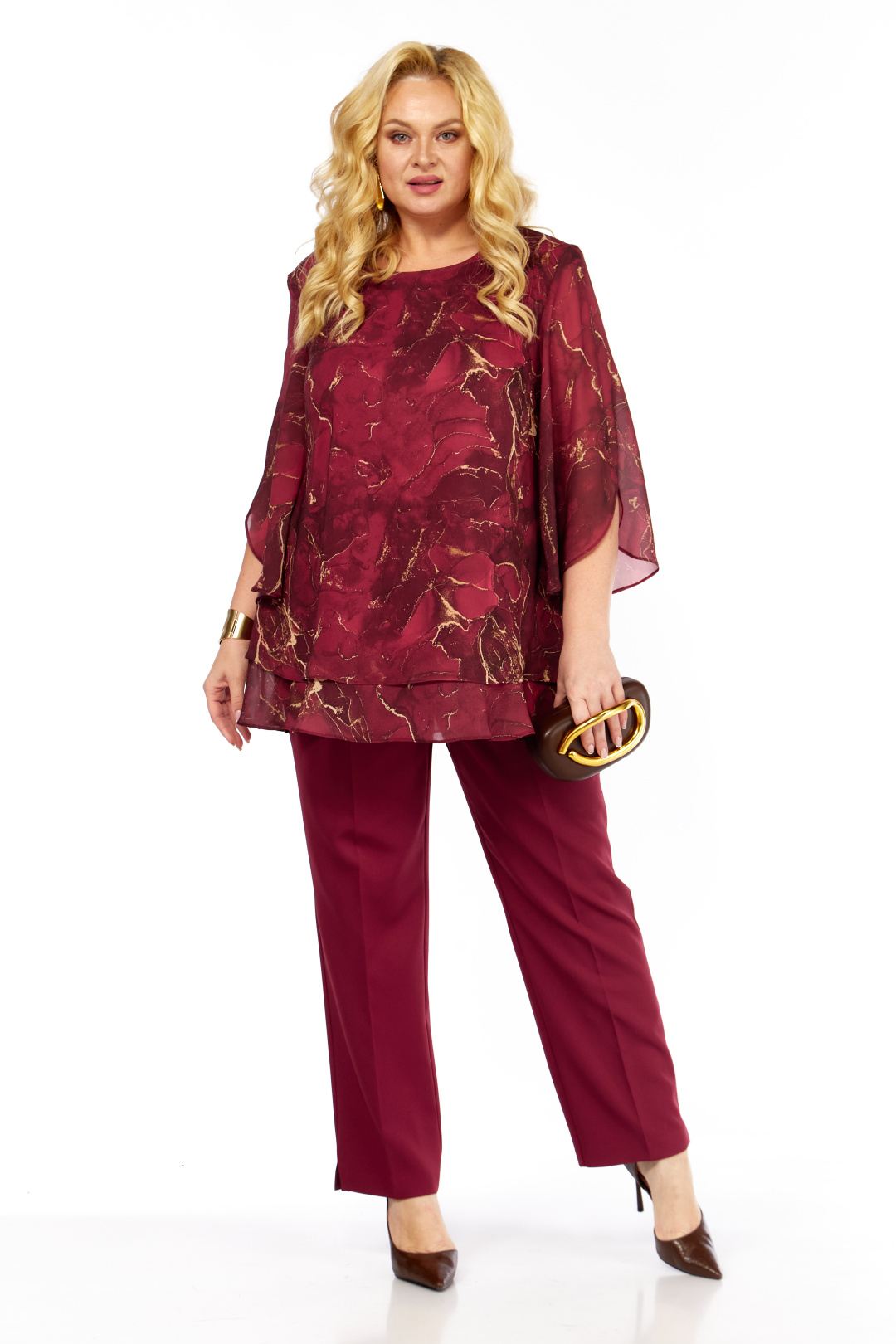 Костюм Элль-стиль 2213/10 винный - фото 3