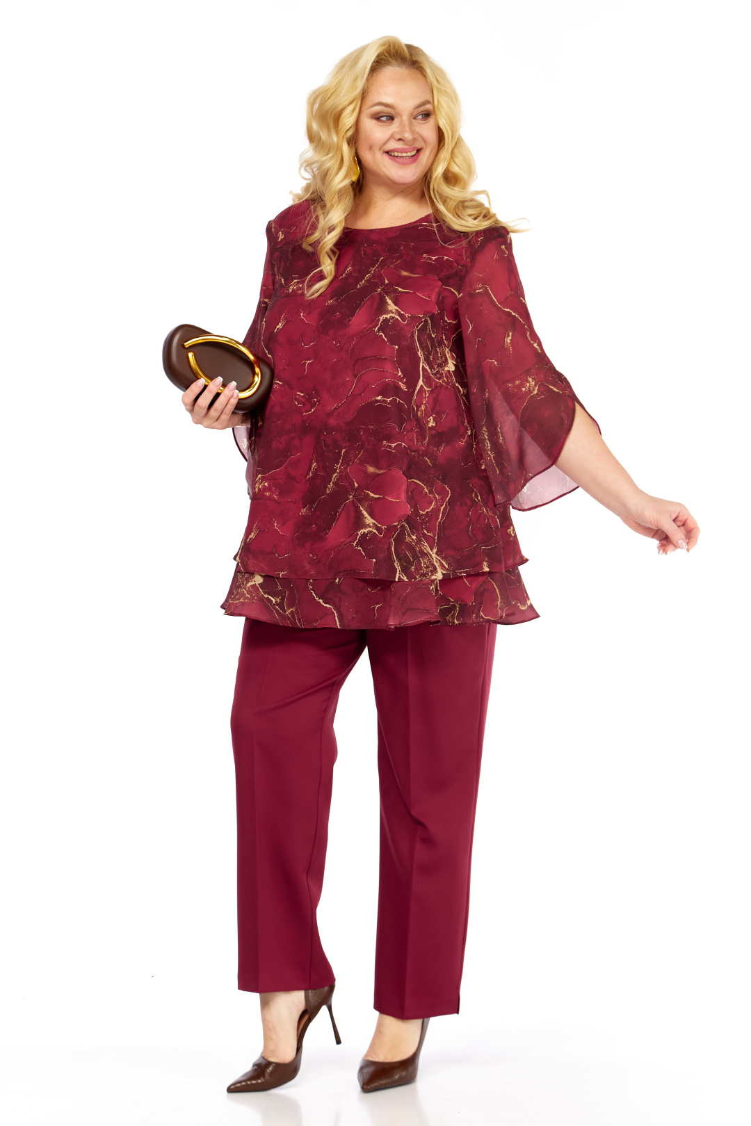 Костюм Элль-стиль 2213/10 винный - фото 4