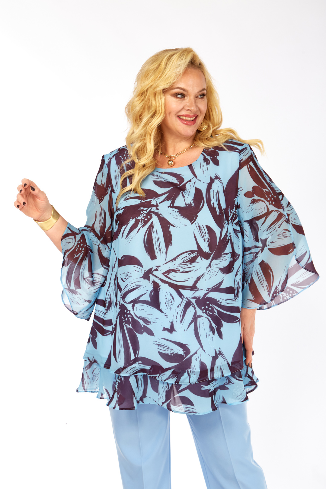 Костюм Элль-стиль 2213/12 голубой, кофе