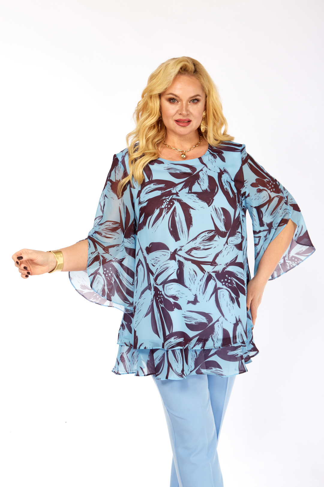 Костюм Элль-стиль 2213/12 голубой, кофе