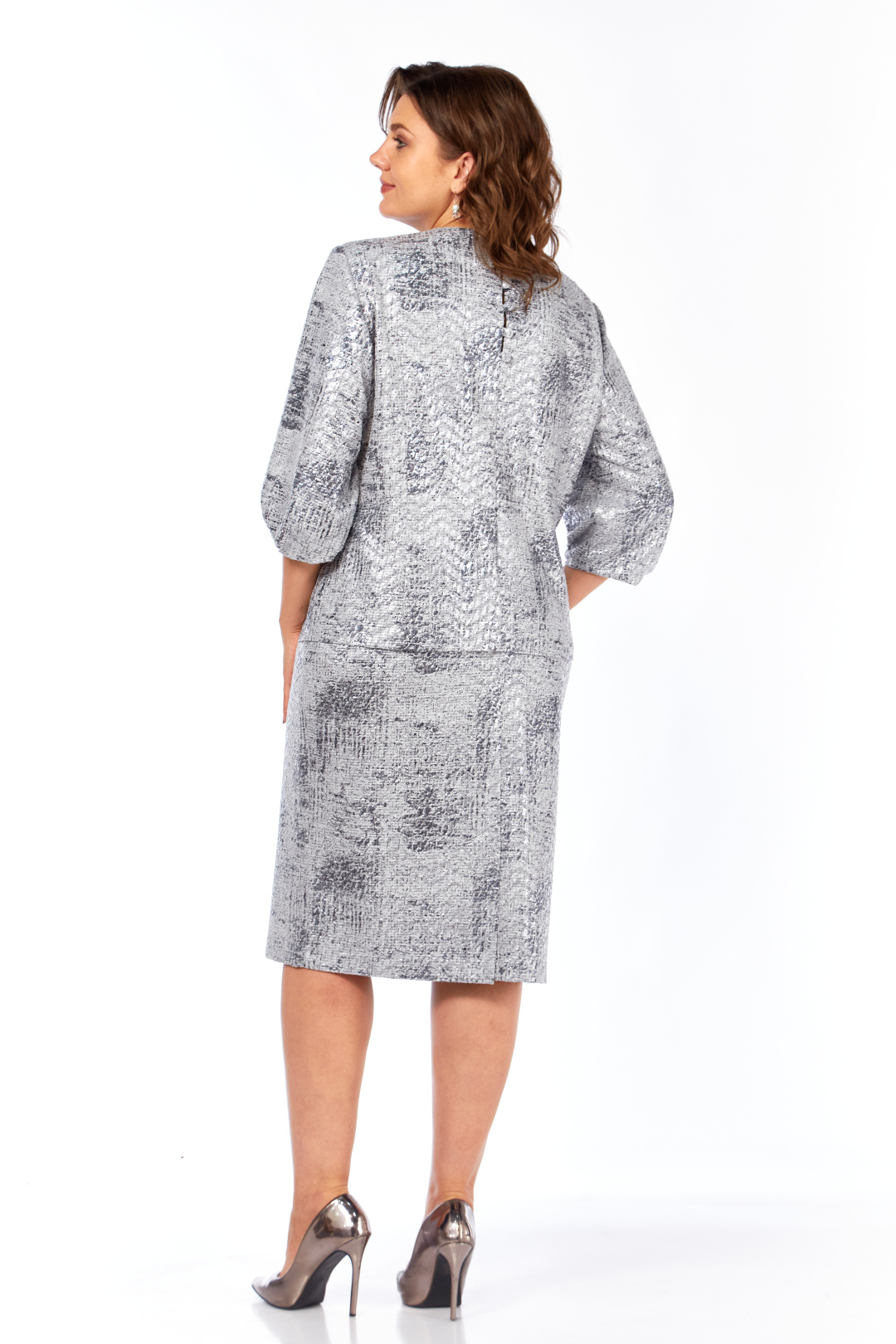 Костюм Элль-стиль 2400-1 серебро - фото 6