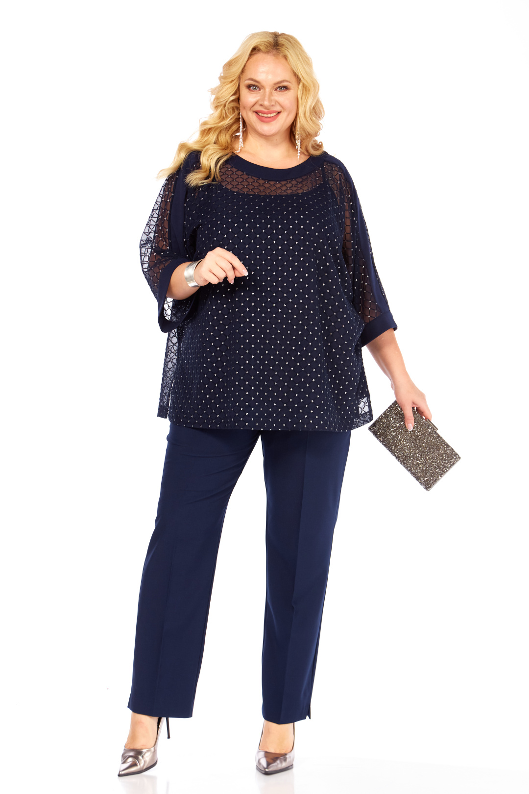 Костюм Элль-стиль 2420 темно-синий - фото 4