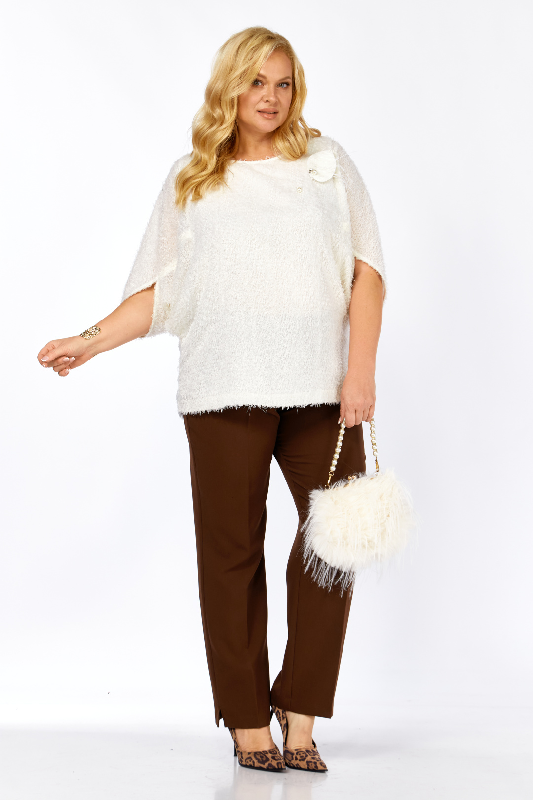 Костюм Элль-стиль 2423 молоко+корица - фото 6