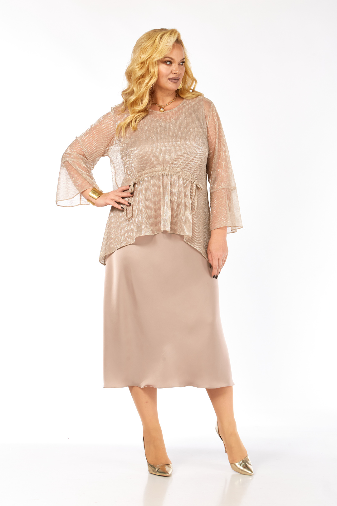 Костюм Элль-стиль 2451 пудра - фото 3