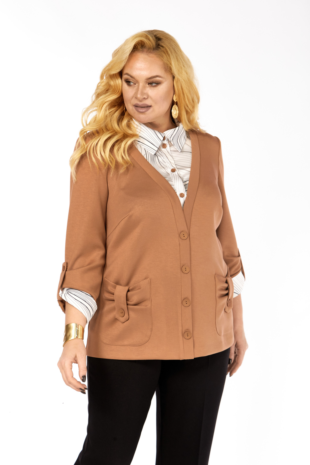 Джемпер Элль-стиль 541 охра - фото 1