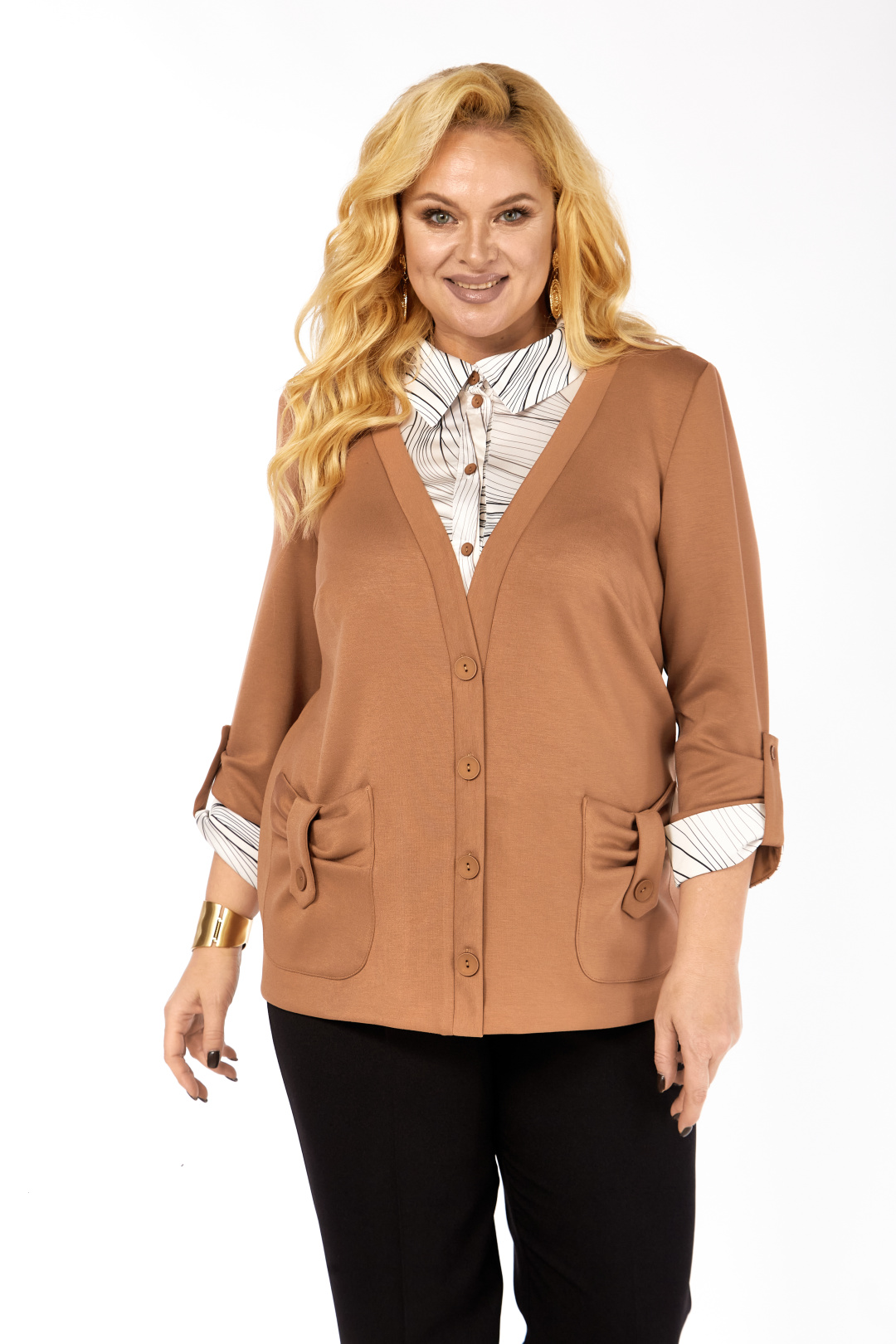 Джемпер Элль-стиль 541 охра - фото 2