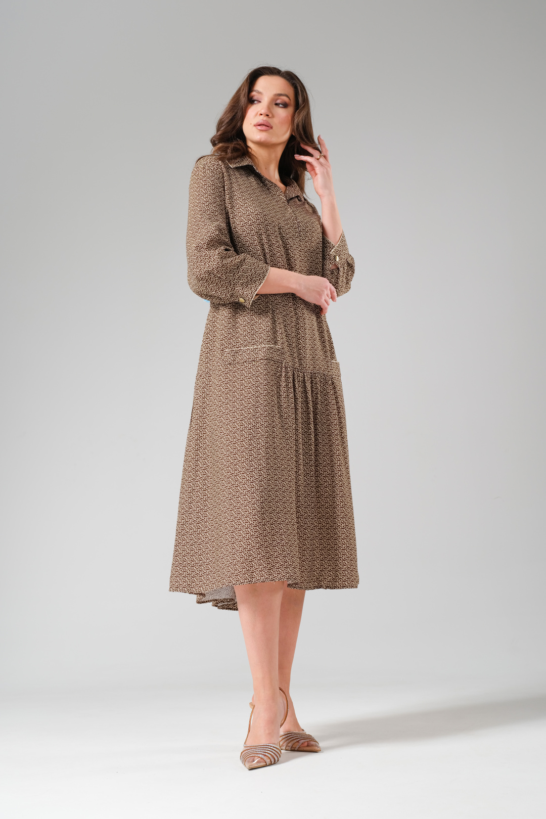 Платье Erika 1621-1 коричневый - фото 1