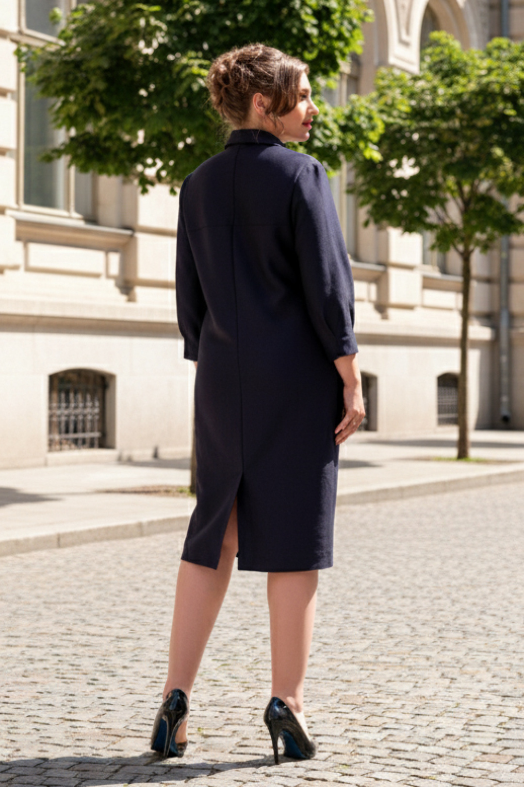 Платье Erika 1657 темно-синий - фото 4