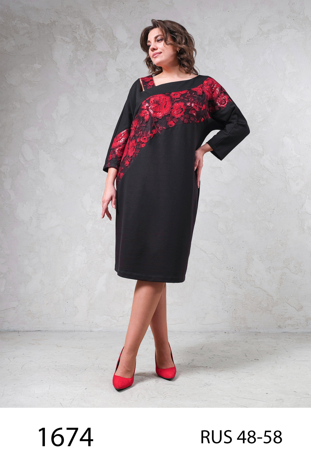 Платье Erika 1674 черный - фото 3