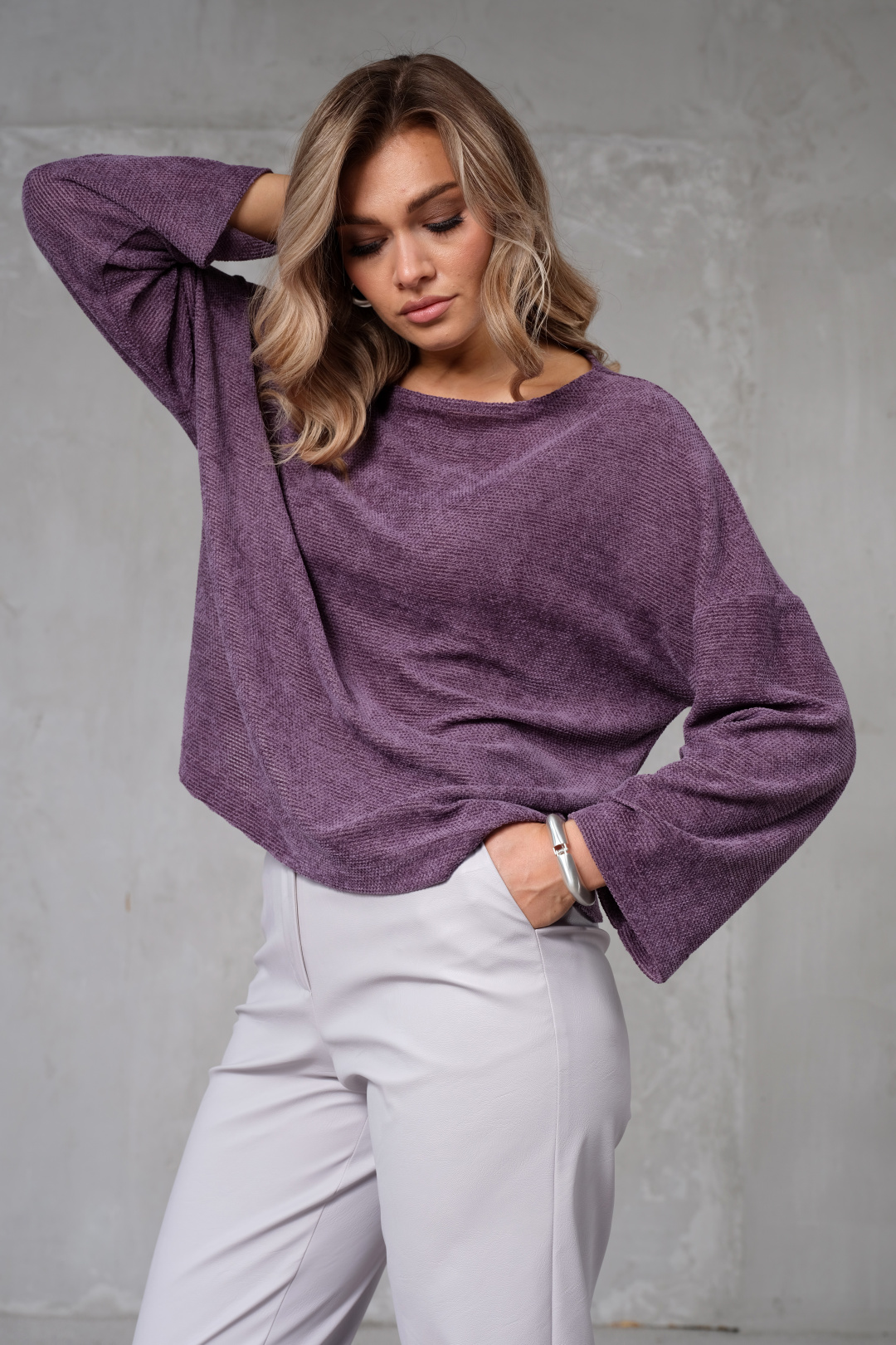 Джемпер Erika 7201-3 фиолетовый - фото 3