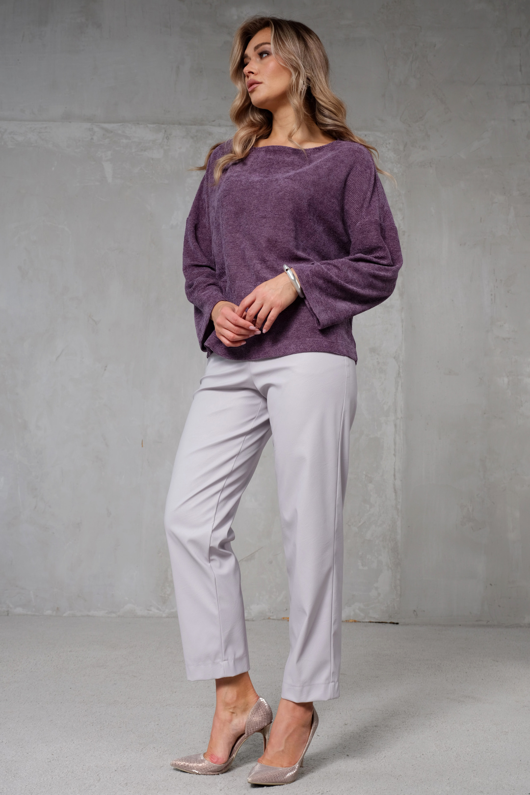 Джемпер Erika 7201-3 фиолетовый - фото 4