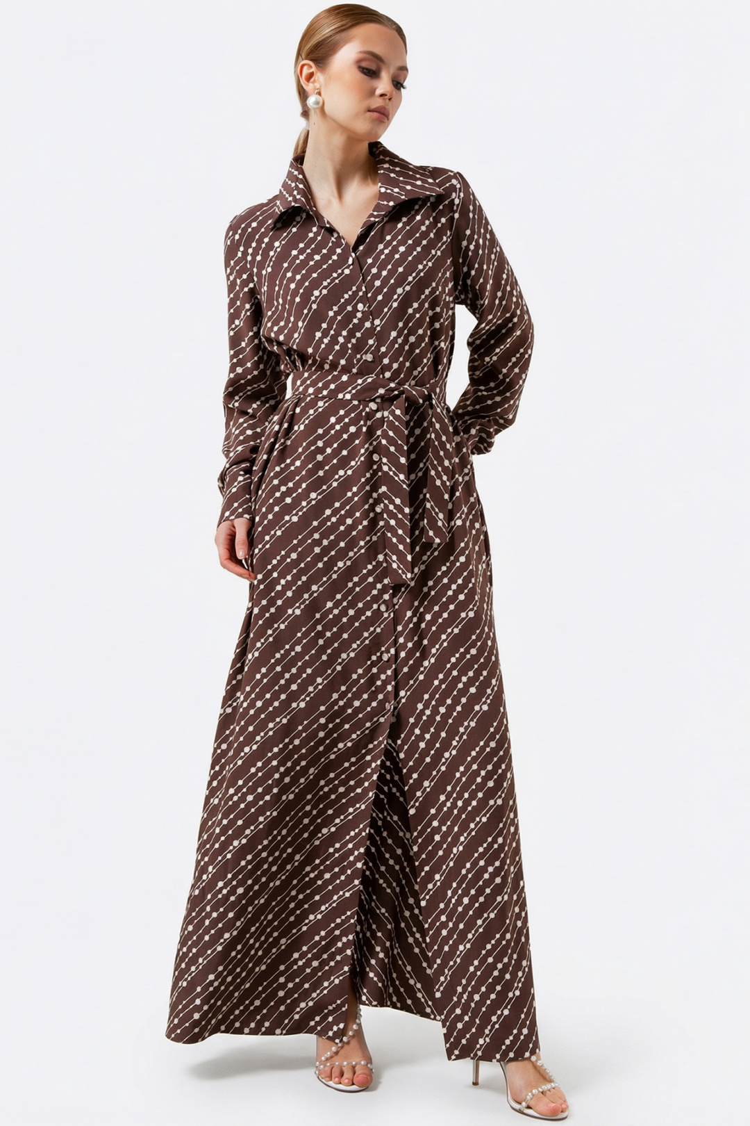 Платье Erika 7202-1 коричневый - фото 1