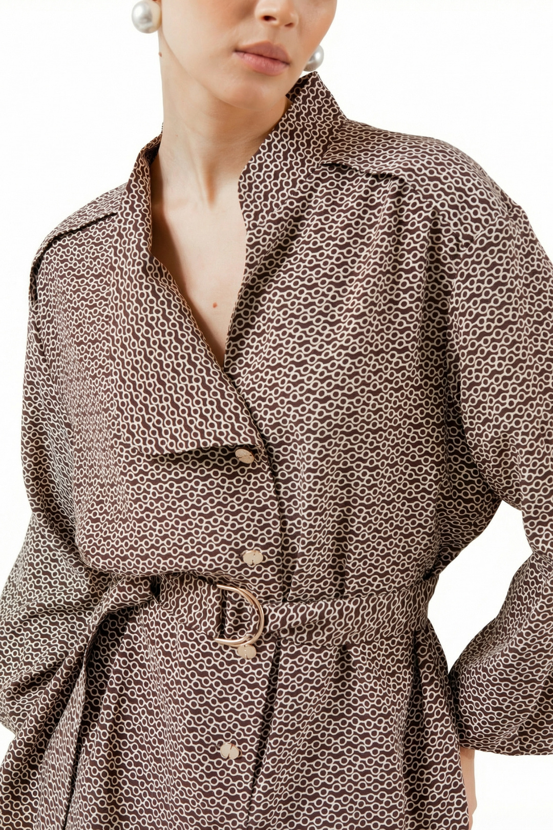 Блузка Erika 7232 коричневый - фото 3