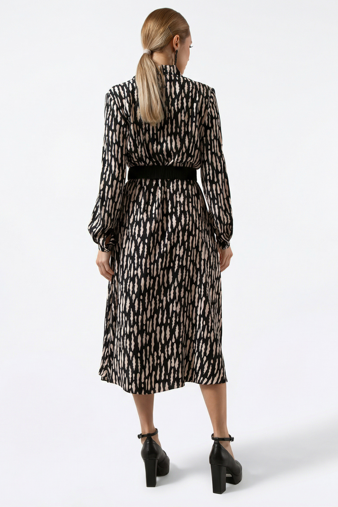 Платье Erika 7235 черный \ молочный - фото 2