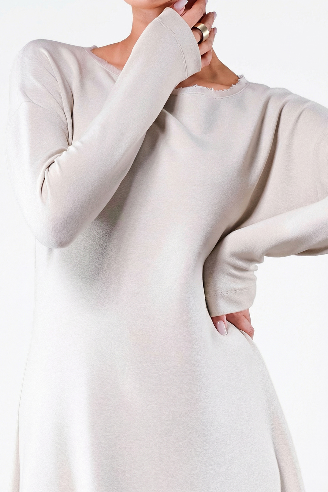 Платье Erika 7345 бежевый - фото 3