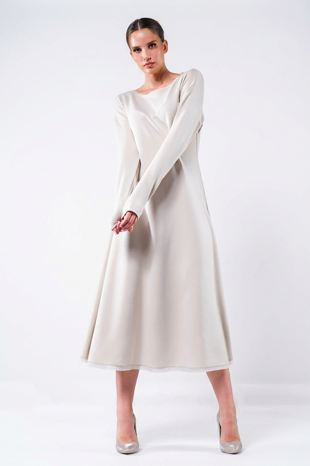 Платье Erika 7345 бежевый - фото 4