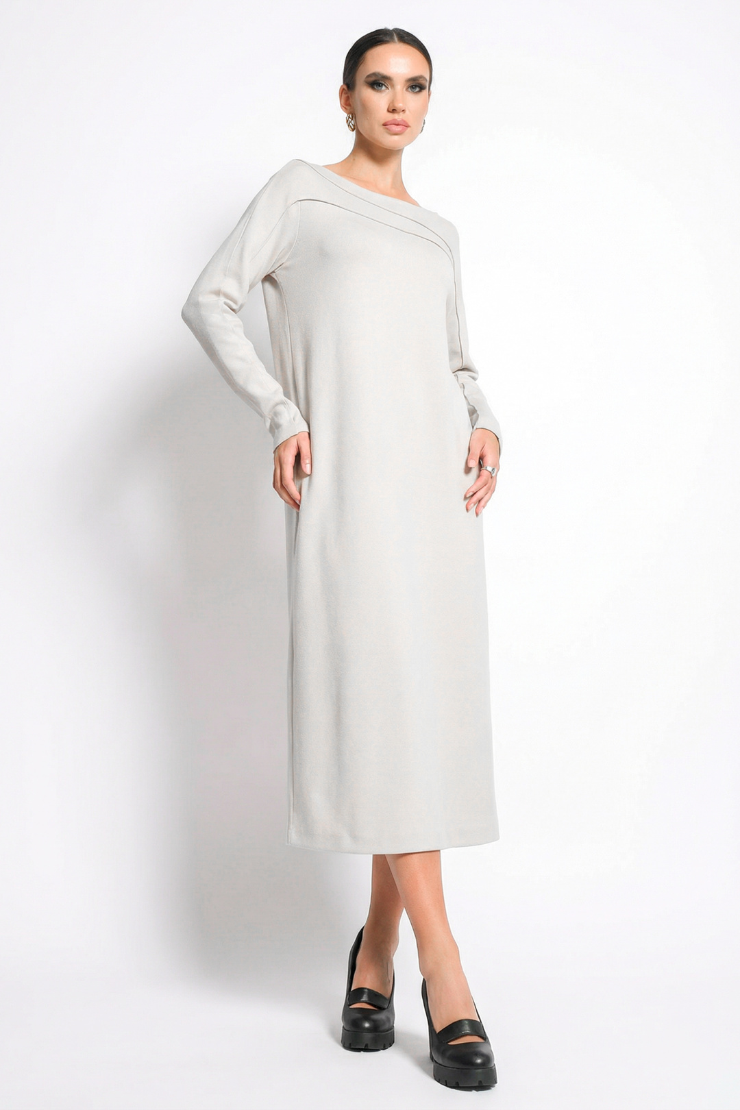 Платье Erika 7392 бежевый - фото 1