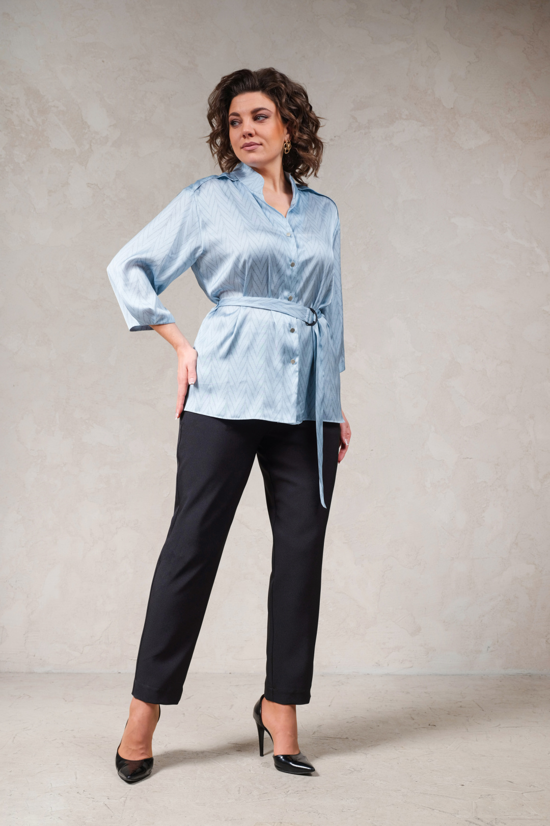 Блузка Erika C-149-2 голубой - фото 1