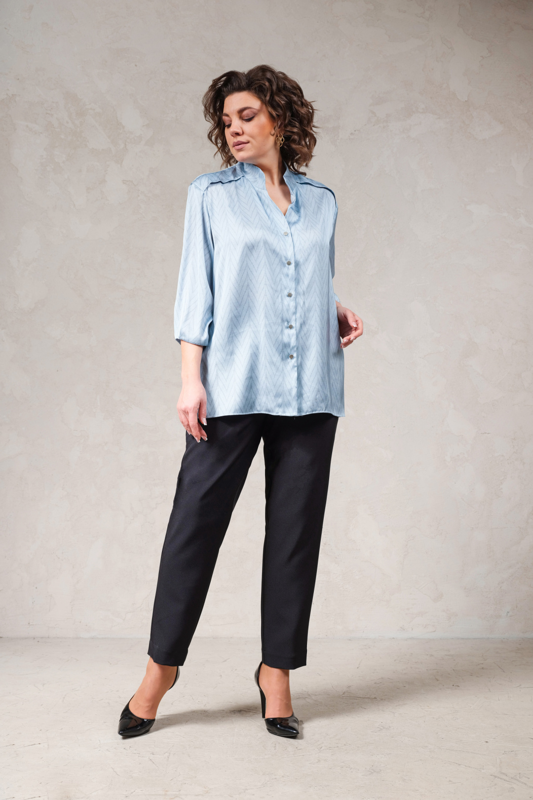 Блузка Erika C-149-2 голубой - фото 3