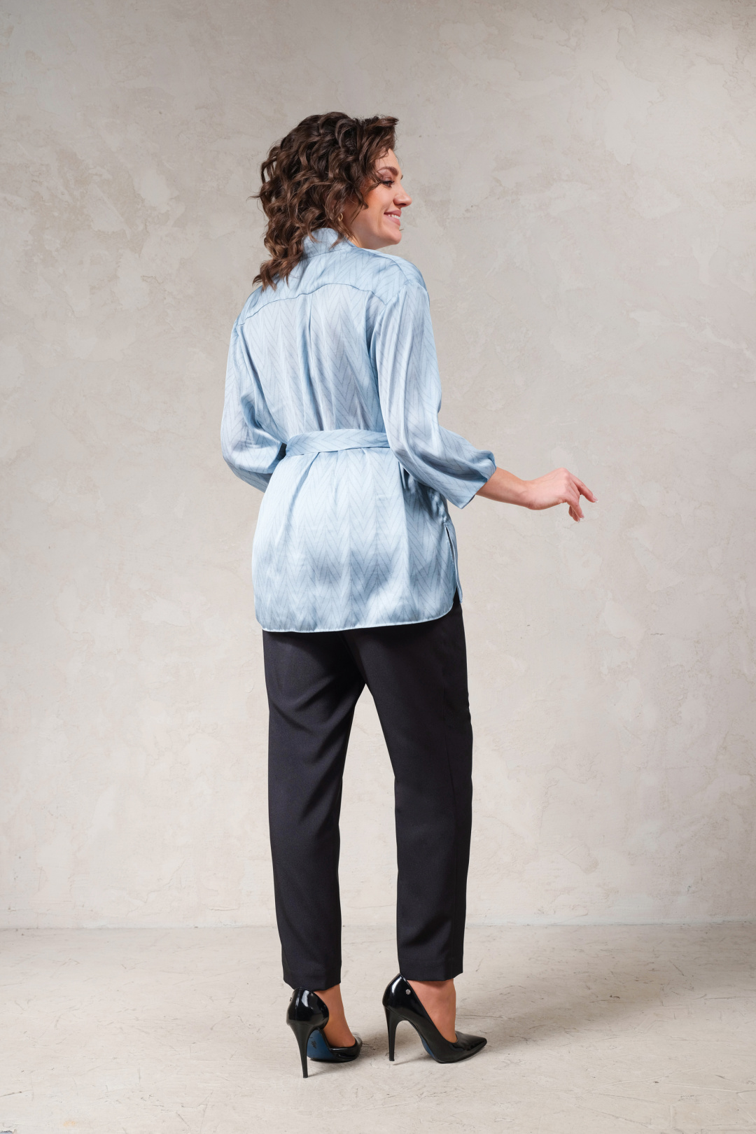 Блузка Erika C-149-2 голубой - фото 4