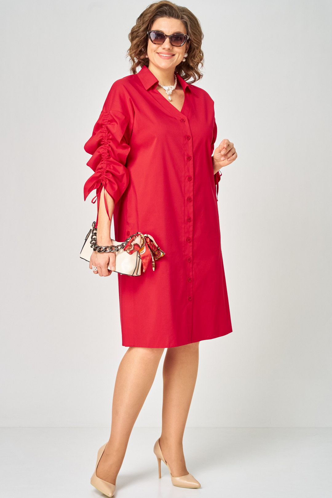 Платье EVA GRANT 7102 красный - фото 1