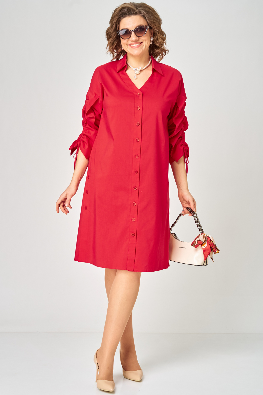 Платье EVA GRANT 7102 красный - фото 2