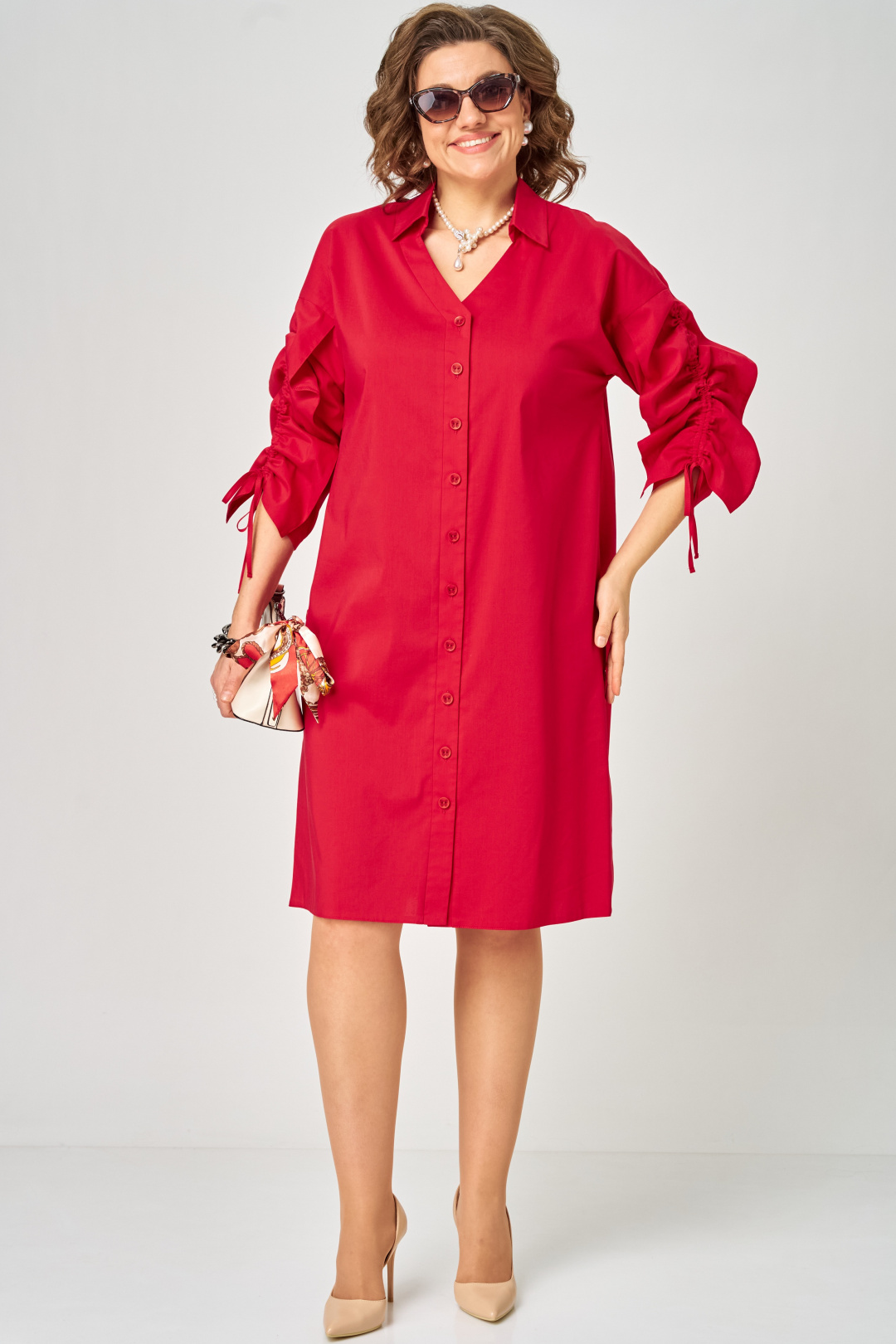 Платье EVA GRANT 7102 красный - фото 3