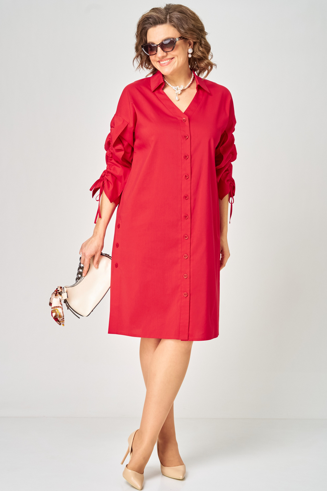 Платье EVA GRANT 7102 красный - фото 6