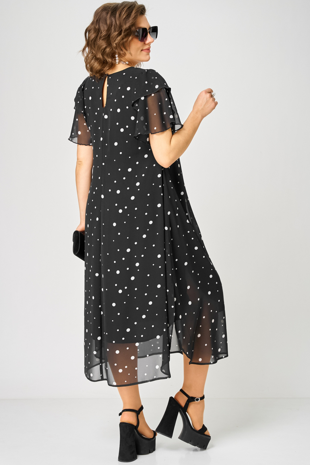 Платье EVA GRANT 7116А черный горох