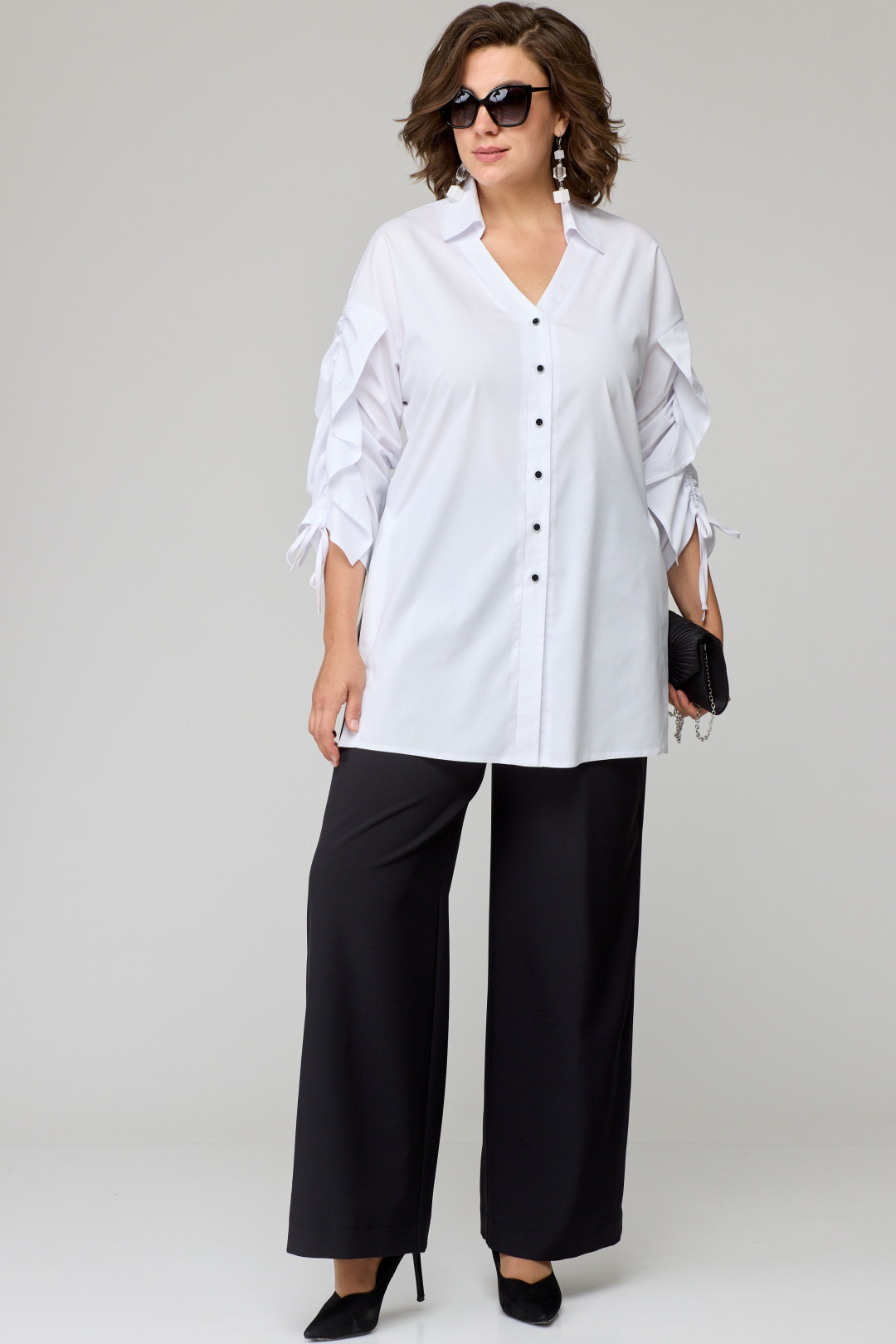 Блузка EVA GRANT 7136-1 белый - фото 2