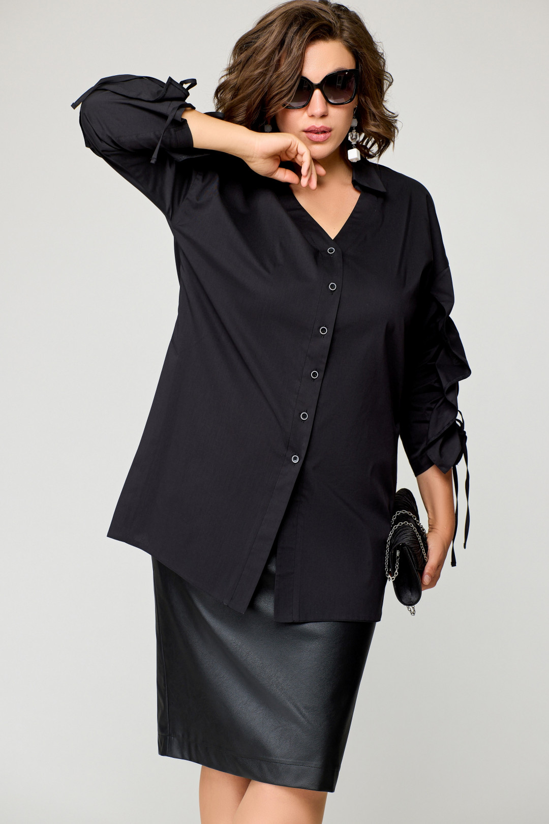 Блузка EVA GRANT 7136-1 черный - фото 1