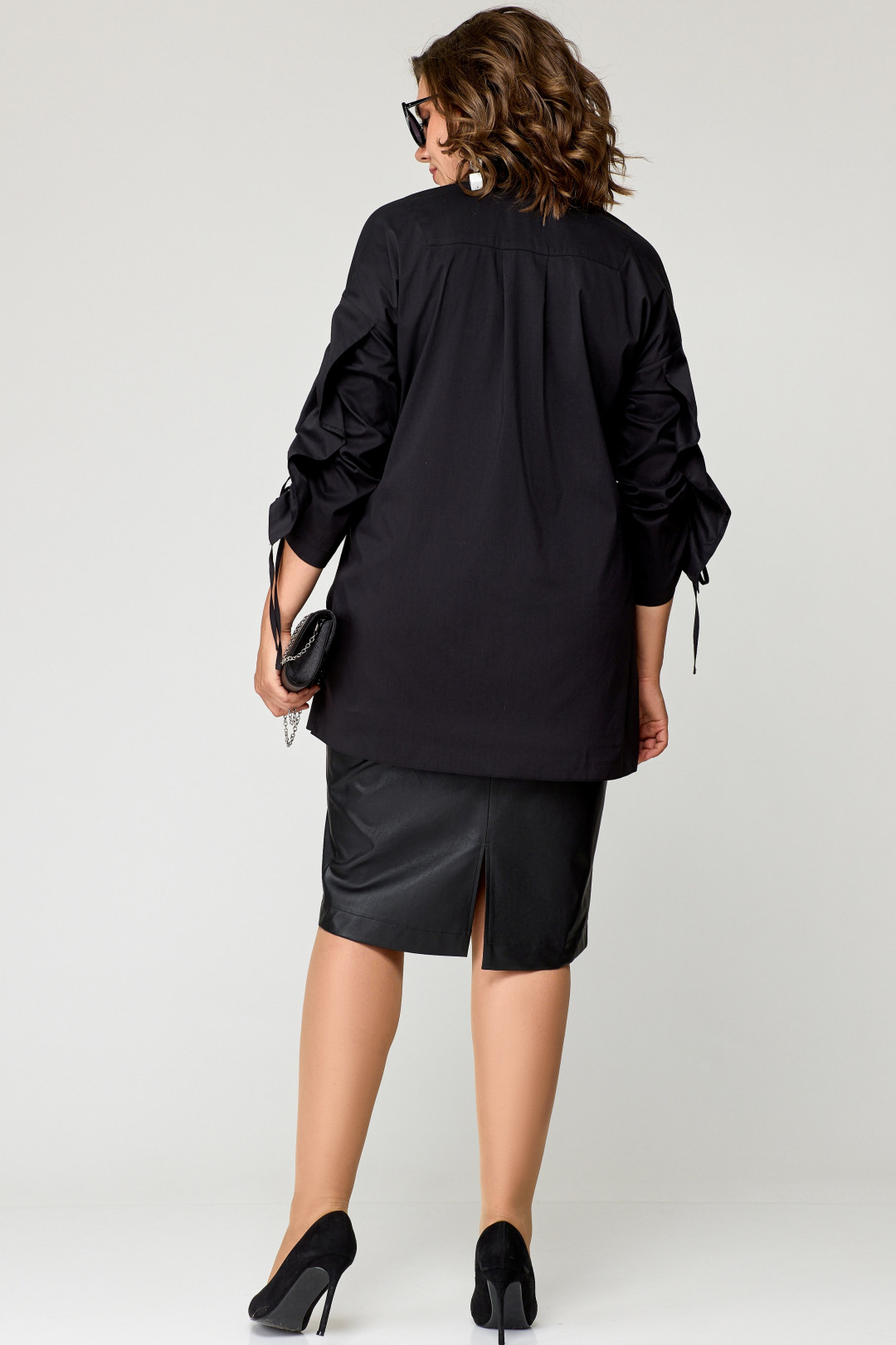 Блузка EVA GRANT 7136-1 черный - фото 2