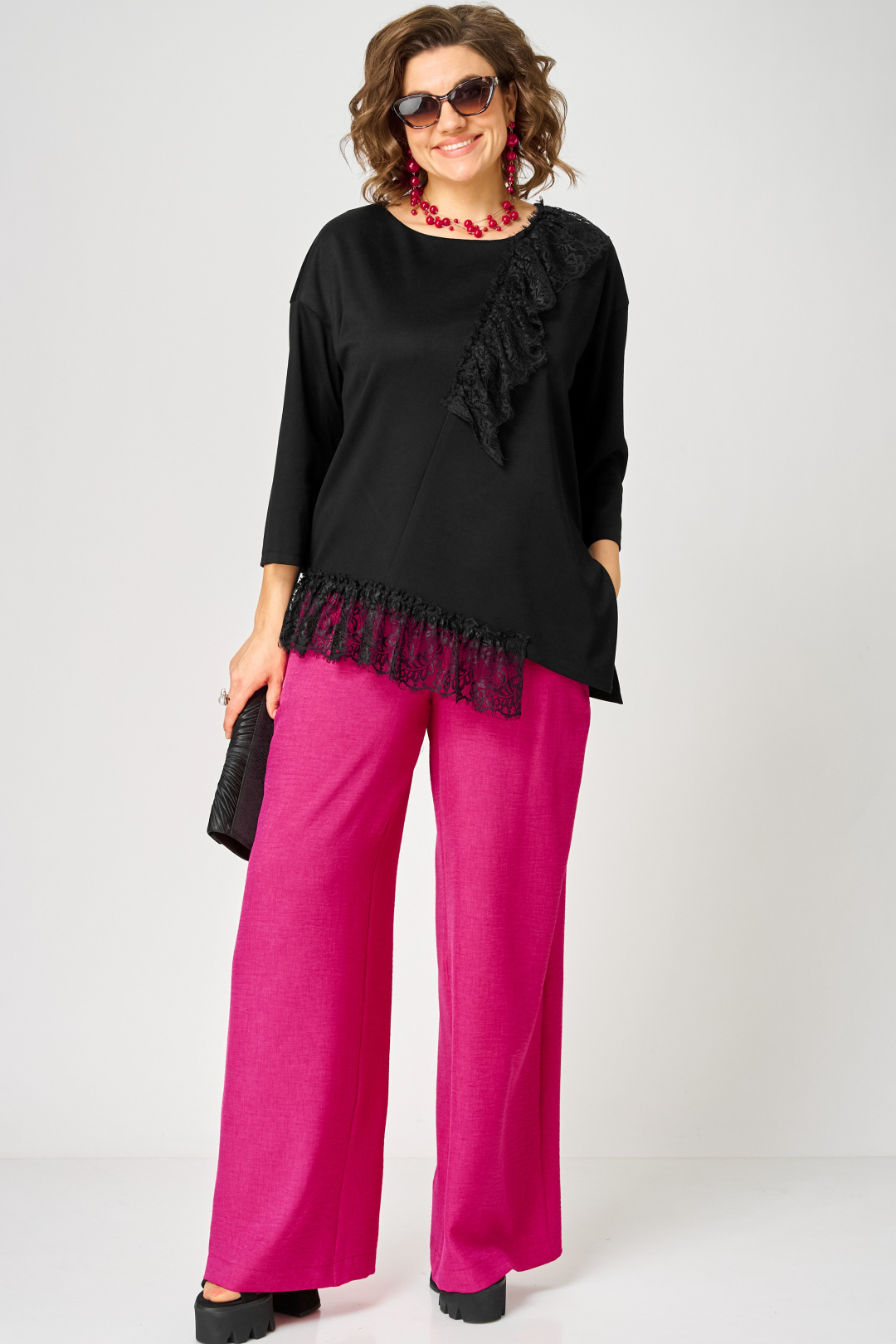 Блуза EVA GRANT 7148-1 черный - фото 4