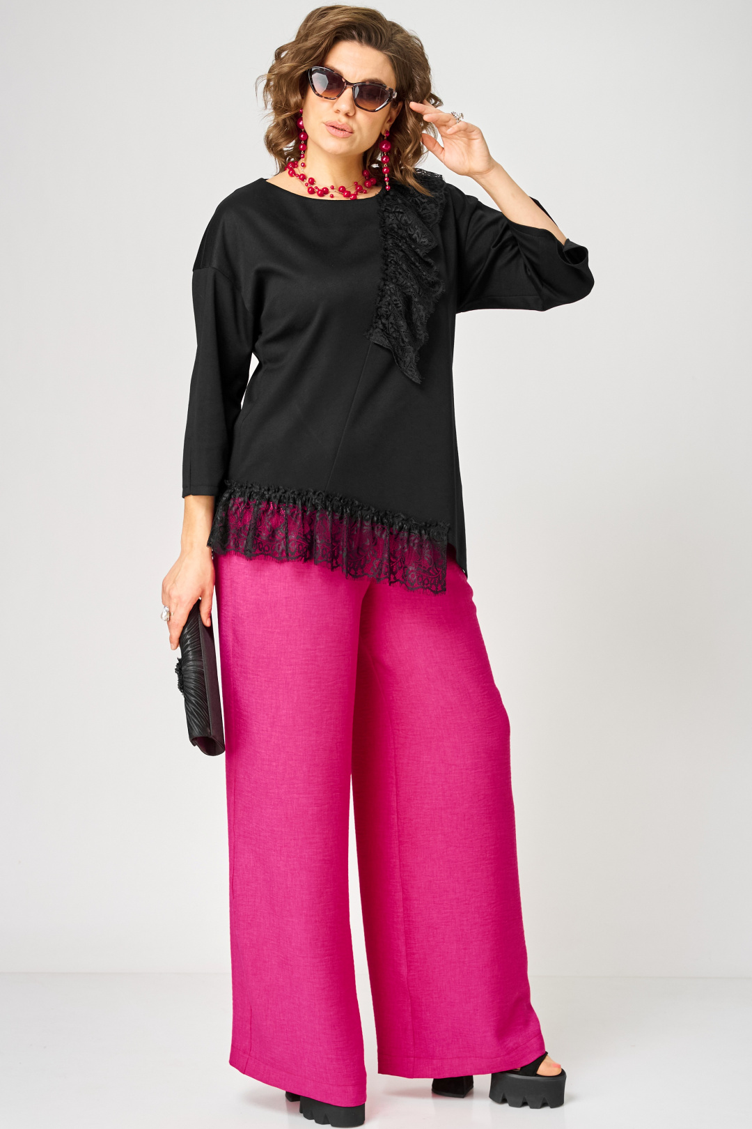 Блуза EVA GRANT 7148-1 черный - фото 5