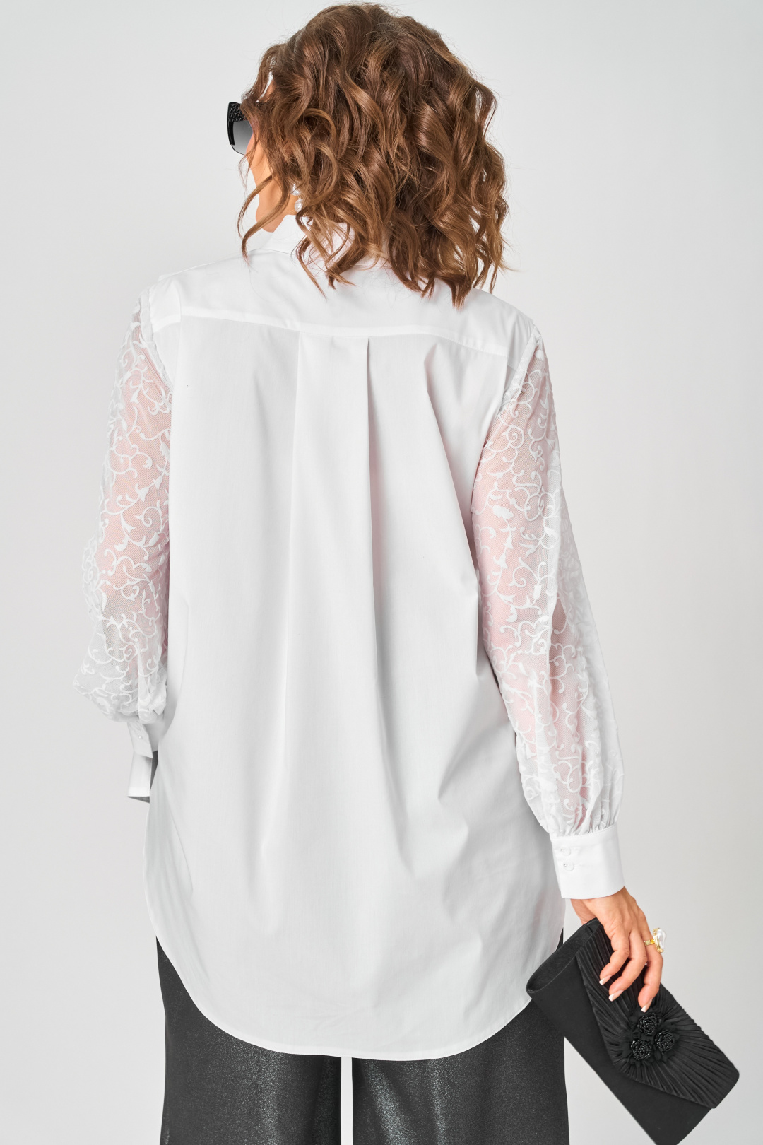 Блузка EVA GRANT 7174-1В белый - фото 5