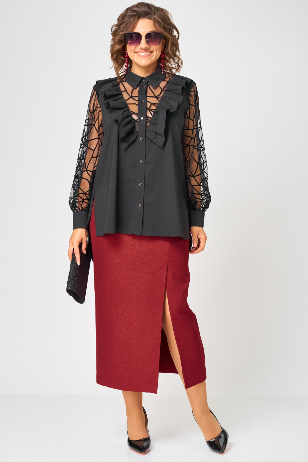 Блузка EVA GRANT 7174-1В черный